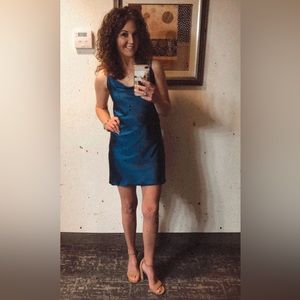 Altered State cowl neck navy Dress